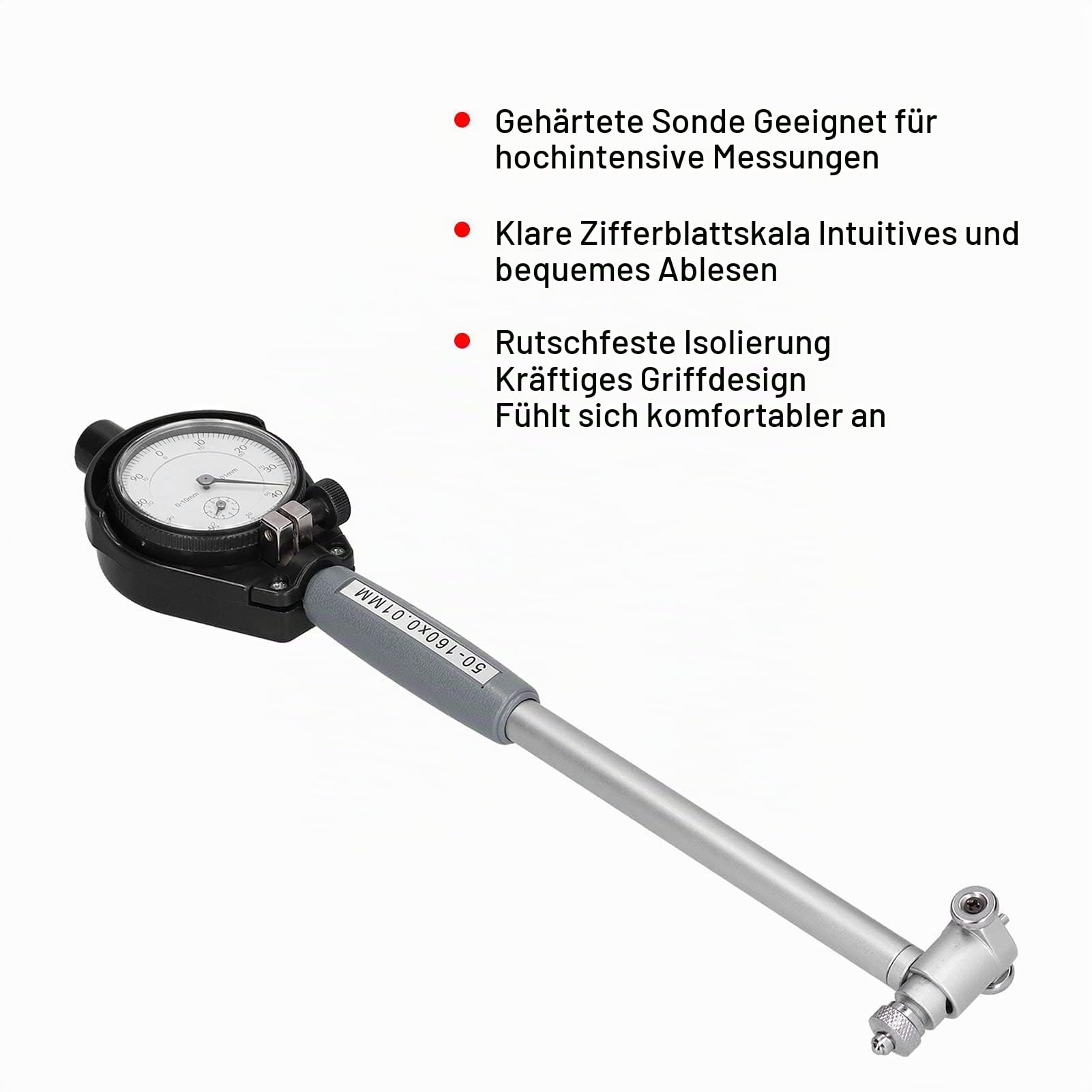 Zylinder-Messgerät, professionelles Messuhr-Set, 0,01 mm Genauigkeit, Aluminiumlegierung, Zylinder-Messwerkzeug mit Messuhr