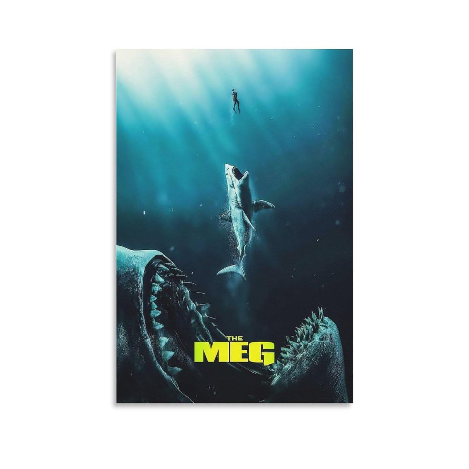 Amazon.co.jp: 映画ポスター MEG ザ・モンスター キャンバスアート