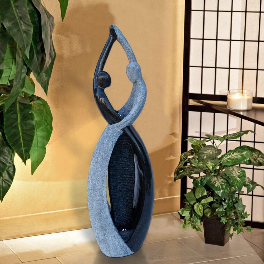 Graceful Dancing Couple Outdoor Water Fountain 51" Cast Stone Garden Statue W...