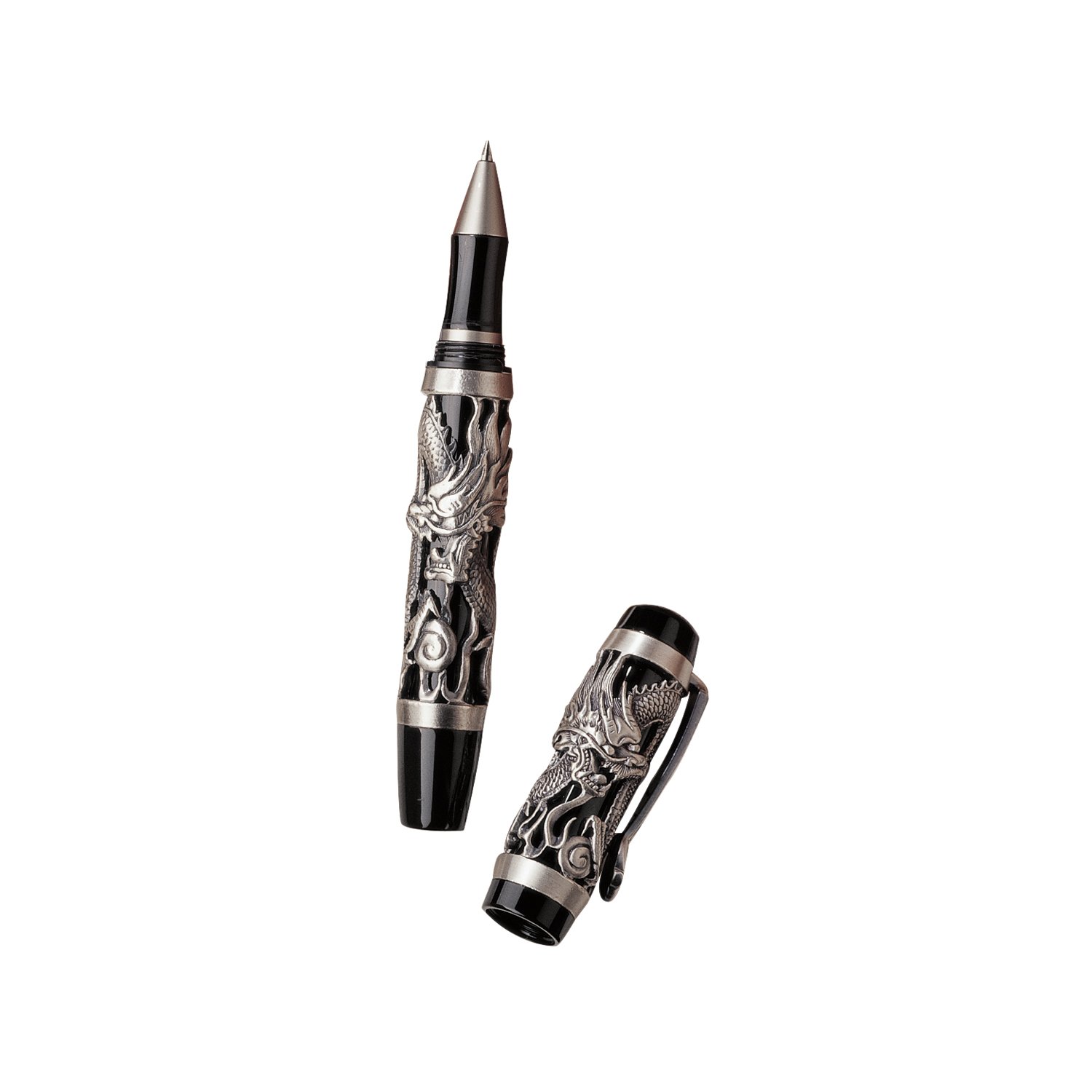 Design Toscano Twin Dragons Sculptural Pewter Pen