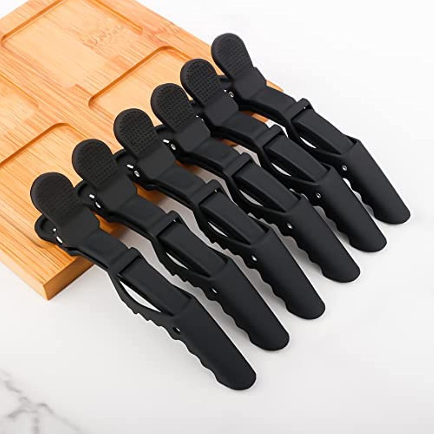 12 Pcs Alligator design-Crocodile Hair Clips for Styling Sectioning with Wide Teeth & anti slip (Black)