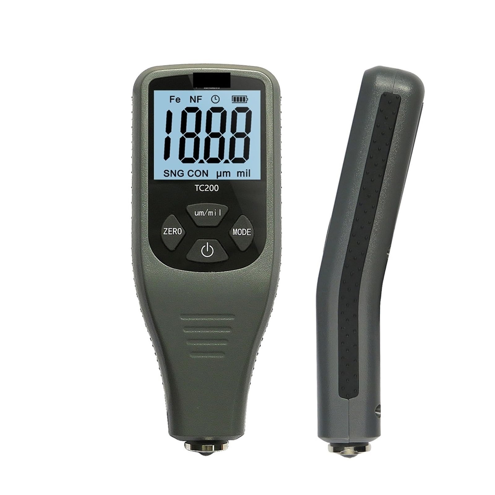 Miernik grubości powłoki TC200 Podświetlenie LCD Pomiar folii Kompozytowy miernik grubości lakieru samochodowego Fe/NF(Red)