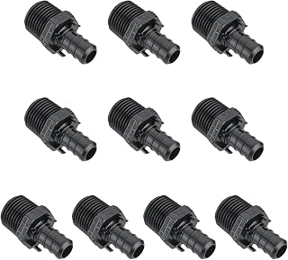 10-Pack EFIELD Poly PPSU Barb Crimp Pex Fittings 1/2" x1/2" Male NPT Adapter With Position Tab For Potable Water (1/2-inch)