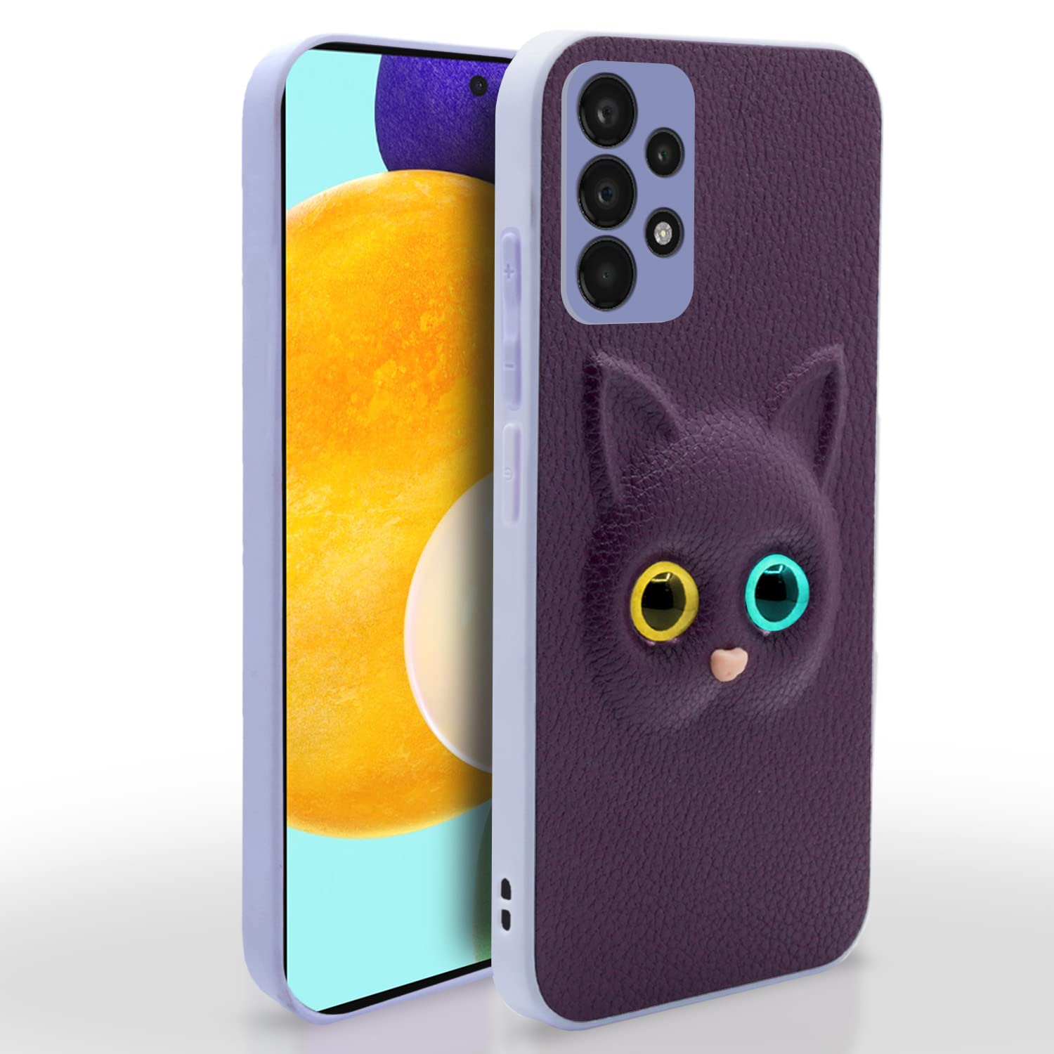 Pikkme Samsung Galaxy A52 / A52s 5G Back Cover for Girls | Cute Cat Leather Finish | Soft TPU | Case for Samsung Galaxy A52 / A52s 5G (Purple) (B0B92RWX9S) Amazon Price History, Amazon Price Tracker