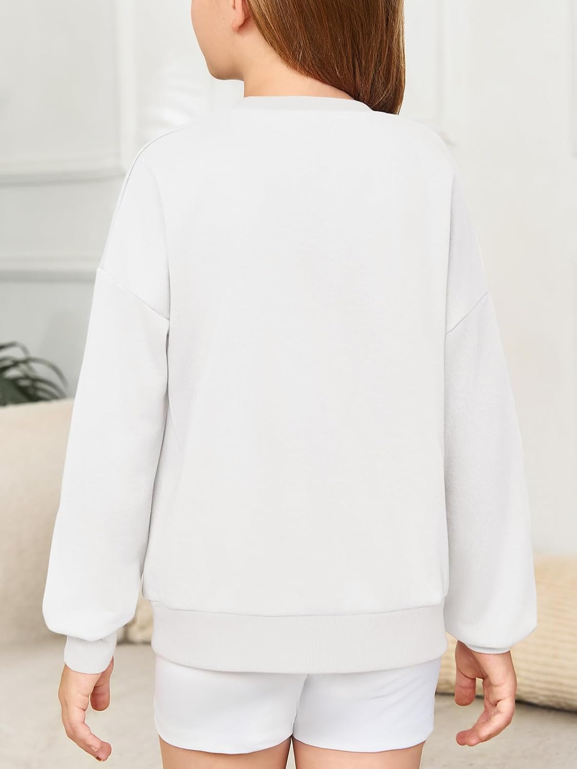 Haloumoning Girls Crewneck Sweatshirts Kids Casual Long Sleeve Loose Tops Fall Comfy Lightweight Pullovers 5-14 Years - Image 4