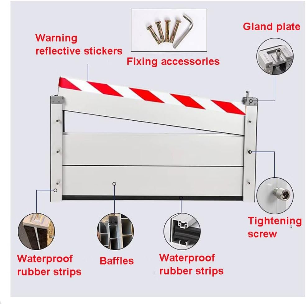 Flood Water Protection Barrier Flood Protection Baffle Flood Barrier for Home Water Barrier for Flood Protection Garage Door Flood Barrier Aluminum Reusable Flood Barrier Shield