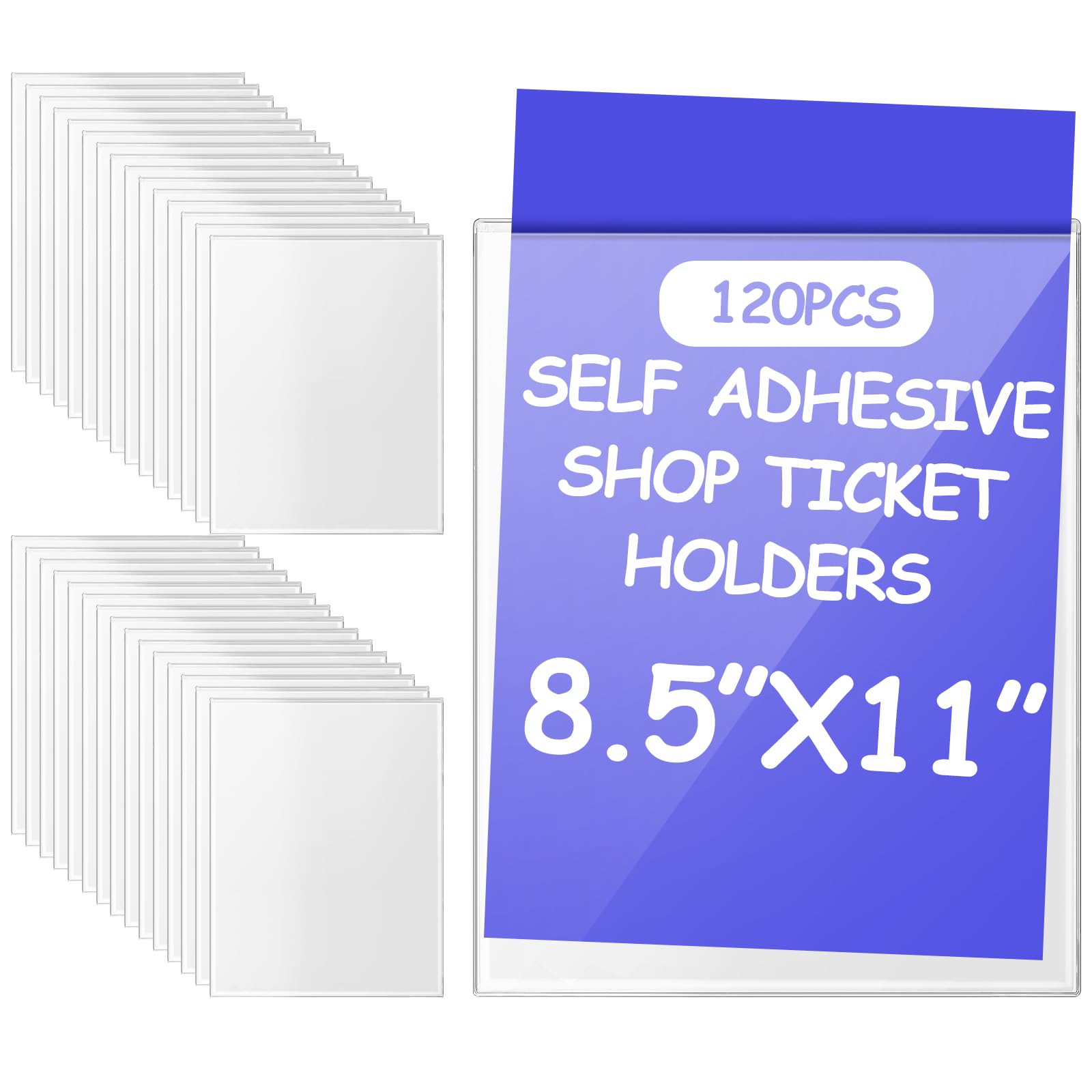 Outus Lot de 120 pochettes adhésives en plastique transparent pour ticket de travail, pour la maison, le bureau (21,6 x 27,9 cm)