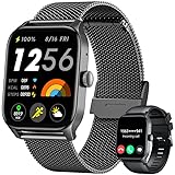 Reloj Inteligente Mujer Smartwatch con Llamadas: 1.83'Smart Watch Fitness Impermeable Deportivo Podometro Pulsometro Presion Arterial Pulsera Actividad Reloj Digital Mujer para Android iOS(2 correas)