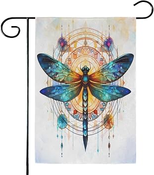 Ethnic Mandala Dragonfly Garden Flag Double Sided Vertical 1218 Inch Spring Banners Yard Flags for Outside Farmhouse Decor