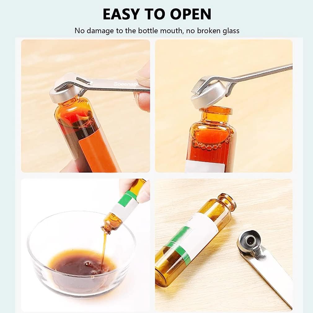 Mini Bottle Opener Botox Vials Opener Phial Cap Remover Oral Liquid Cap Lifter Clinic Hospital Medicine Bottle Opener Soad Beer Canned Beverages Opener Simple Small Strong (2 PCS)