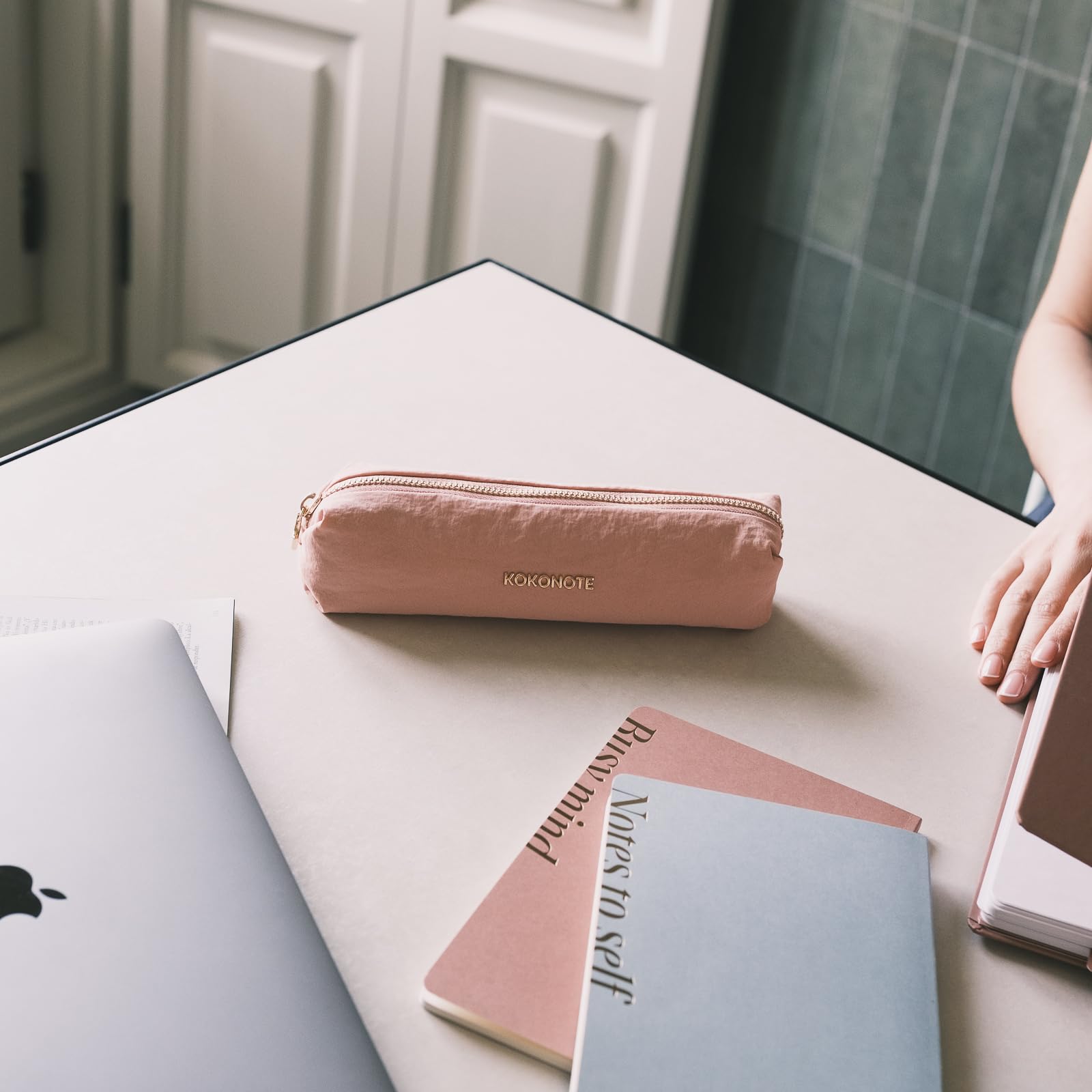 Kokonote School Pencil Case - Rose Nude | Cute Pencil Cases, Back to School Supplies, Office Stationery Supplies | Cute Aesthetic Stationery Gifts Under 15 Pounds - Image 3