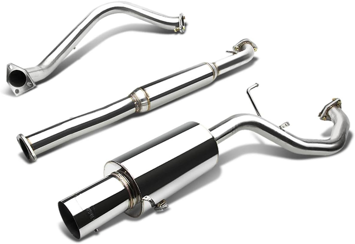 DNA MOTORINGCBE-GALANT99-L4 Cat Back Exhaust System [Compatible with 99-03 Mitsubishi Galant DS/ES/LS 2.4L SOHC 4G64 l4 Engines ONLY]