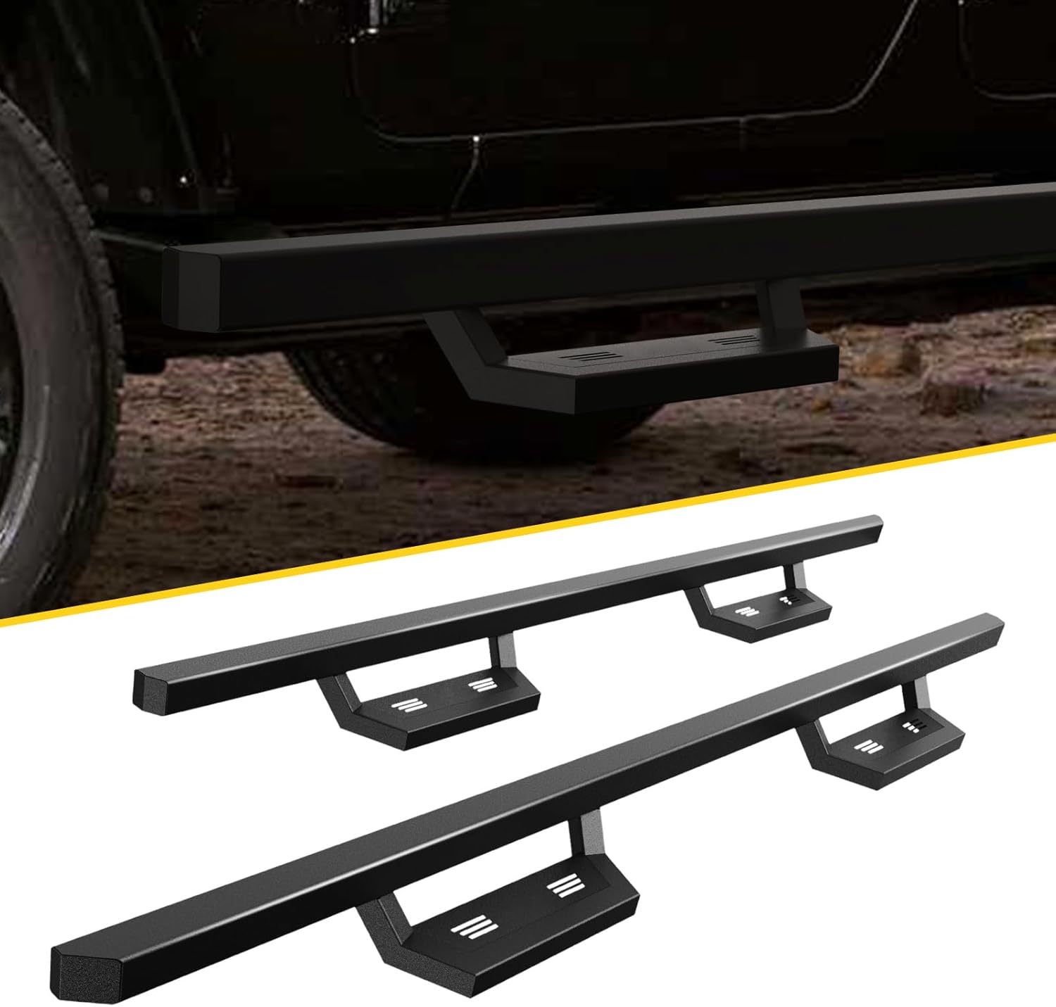 KAX Running Boards Fits for Ram 2019 2020 2021 2022 2023 Ram 1500 Crew Cab(Exclude 2019-2023 Ram 1500 Classic), Side Steps Pads Nerf Bars