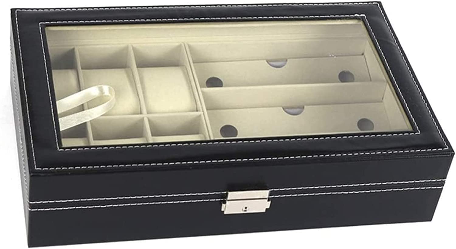 TIANQIHAO Pu Leather Glasses Storage Box Glasses Watch Display Box Gift Box Sun Glasses Eyewear Watch Organizer Storage Box