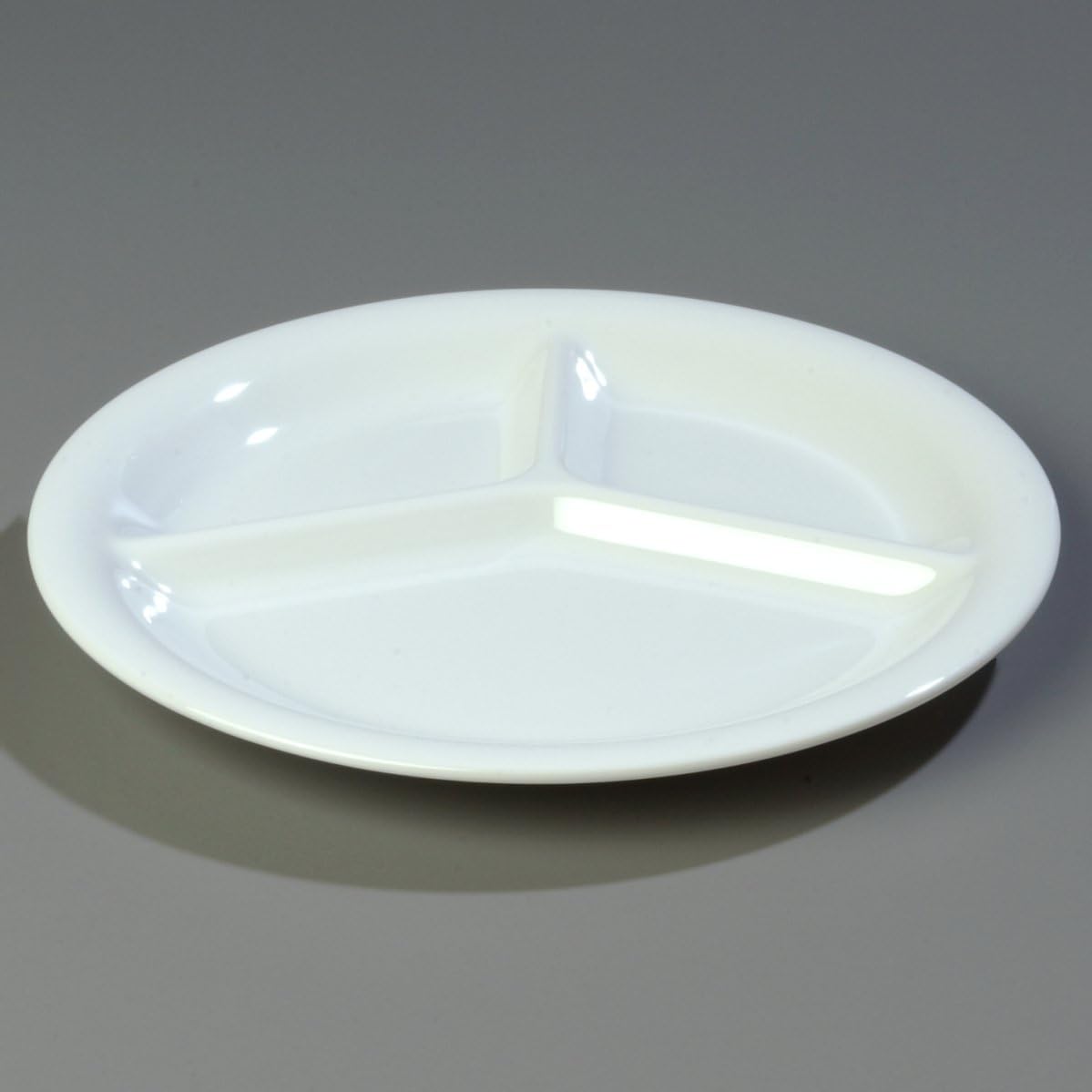 Carlisle FoodService Products 3 Compartment Portion Control Plate – Portion Control Plate For Meal Separation – 10.5" Plate, Shatter Resistant, Perfect for School, Hospital, Cafeteria
