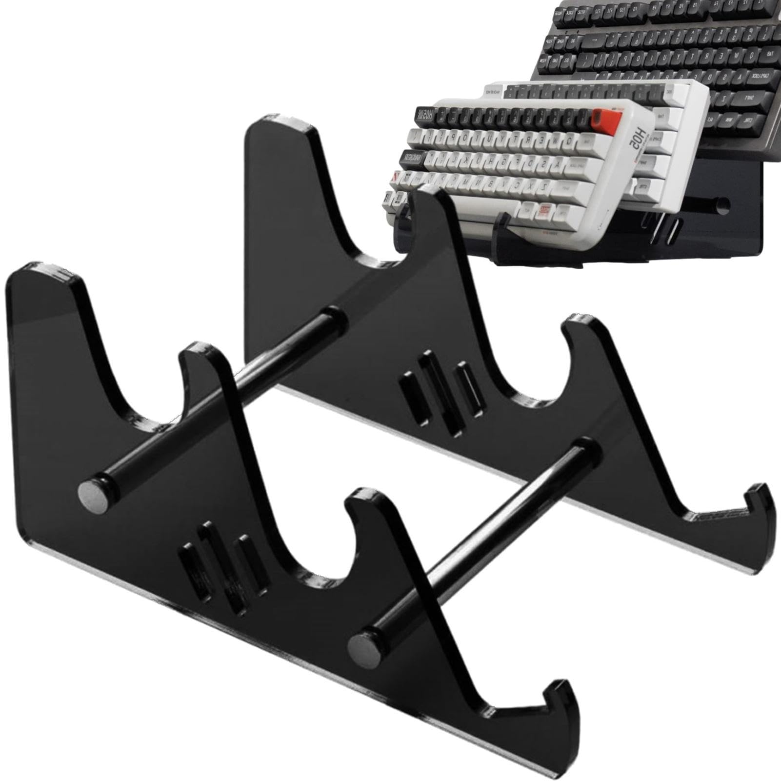 スタイリッシュ&実用的！3段階キーボードホルダーディスプレイ