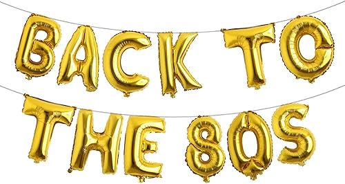 Miniatura 20 de Cartel de globos de regreso a los 80, pancarta de fiesta de cumpleaños de los años 80 y 90, globo retro para fiesta de los 80, decoraciones de