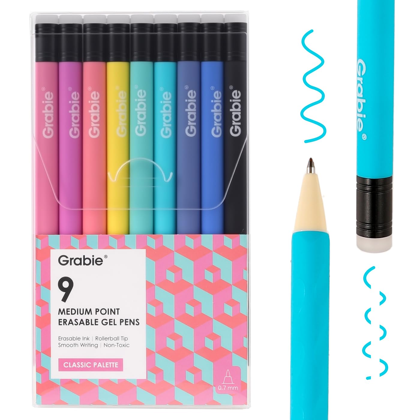 HAND M-6106 Secret Garden cancellabile Fine Point 0,38 millimetri nero gel penne a inchiostro - Confezione da 12