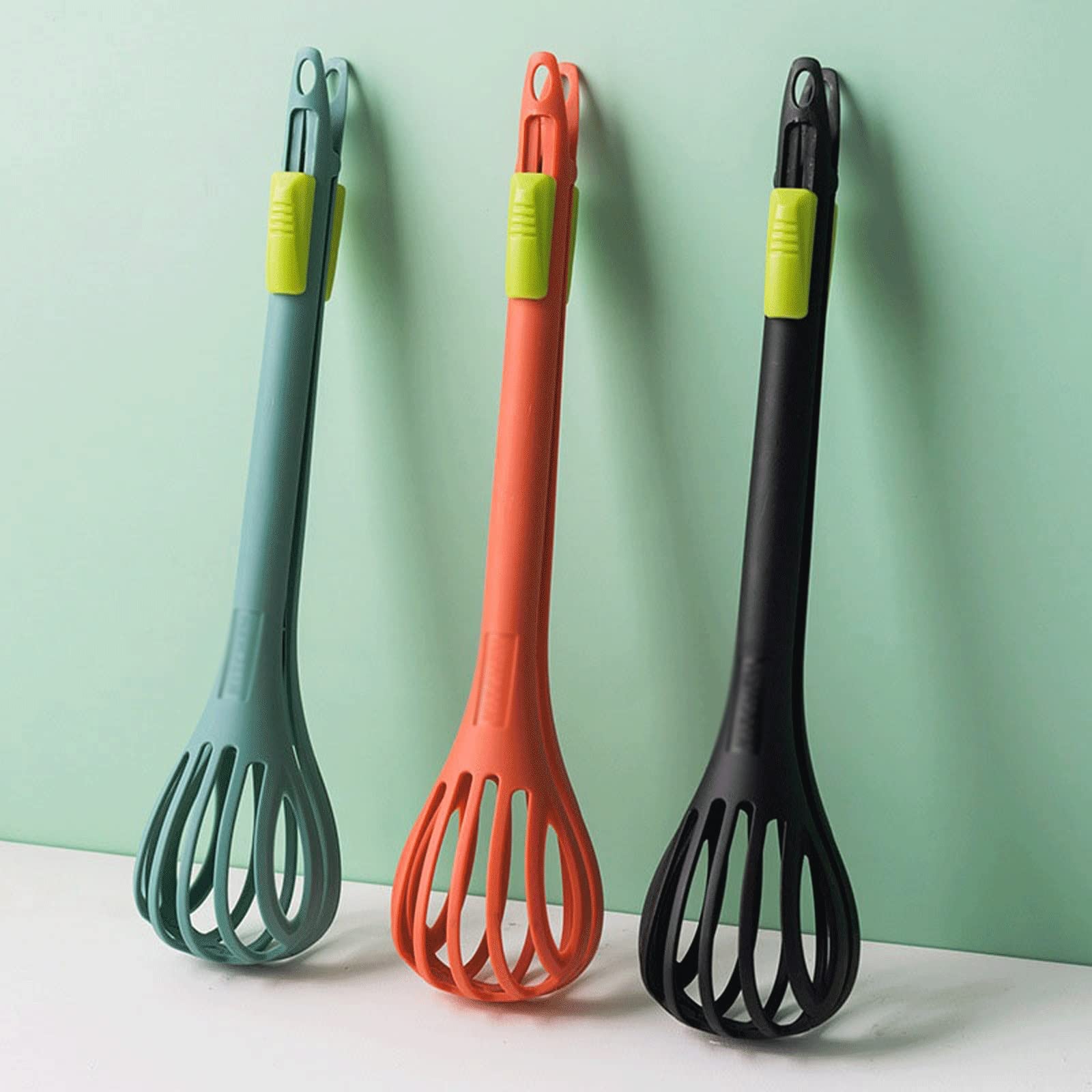 Frusta per uova 3 in 1 frusta manuale per cucinare frusta manuale per cucinare frusta manuale per cucina pinze per tagliatelle alimentari frusta per montare (nero)