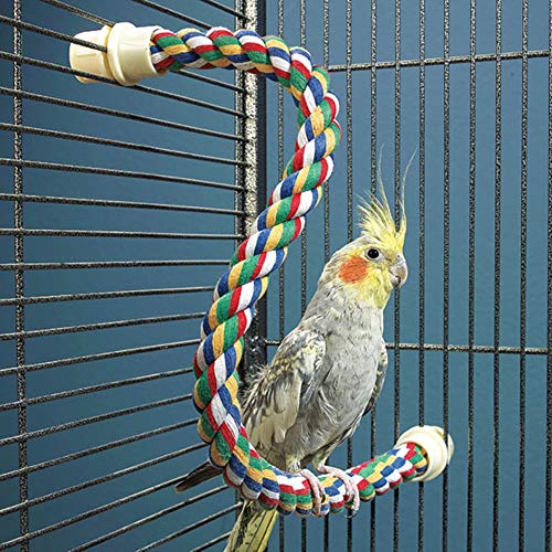 Image of JW Pet Comfy Perch for Birds Flexible Multi-Color Rope, Small - 21 inch Length (Pack of 12)