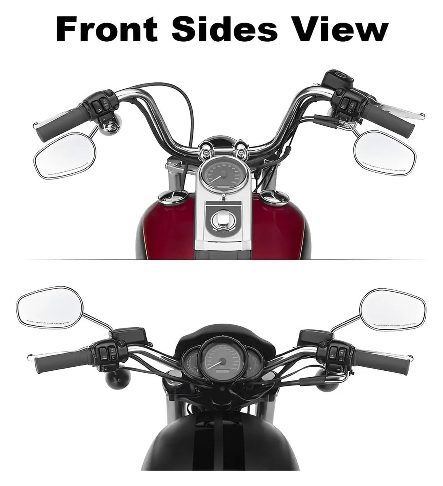 Motorcycle Mirrors Rétroviseurs Latéraux De Moto 8 Mm pour Ha&rley Softail Dyna Sportster XL 883 1200 Touring Road King Street Glide CVO FXDB FXDF