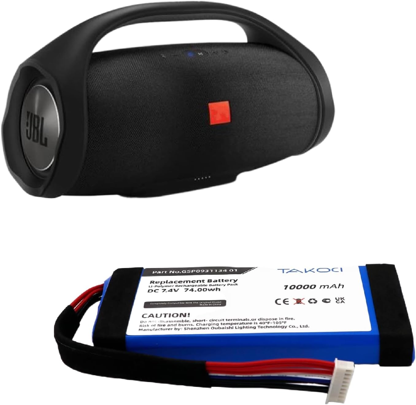 Boombox Battery Replacement for Boombox1,JEM3316,JEM3317,JEM3318,GSP0931134 01 Bluetooth Speaker Battery 10000mAh（NOT for Boombox 2）