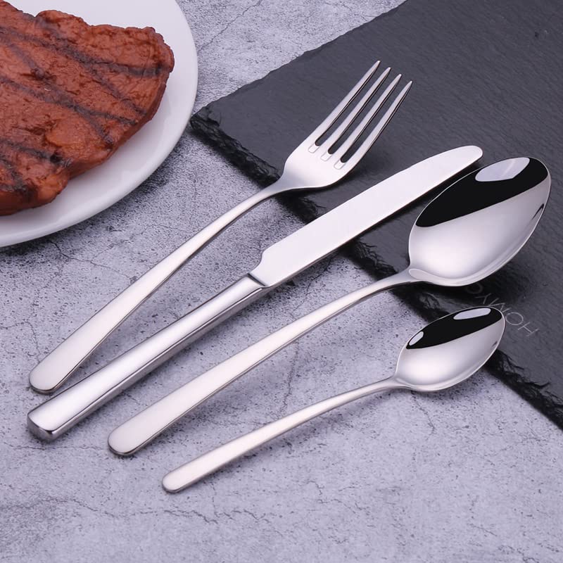 Cathyladi Juego De Cubiertos Dorados Juego De Cubiertos De Acero Inoxidable 1810 Incluye Cuchara Cuchillo Tenedor 24 Piezas Sirve Para 6 Personas