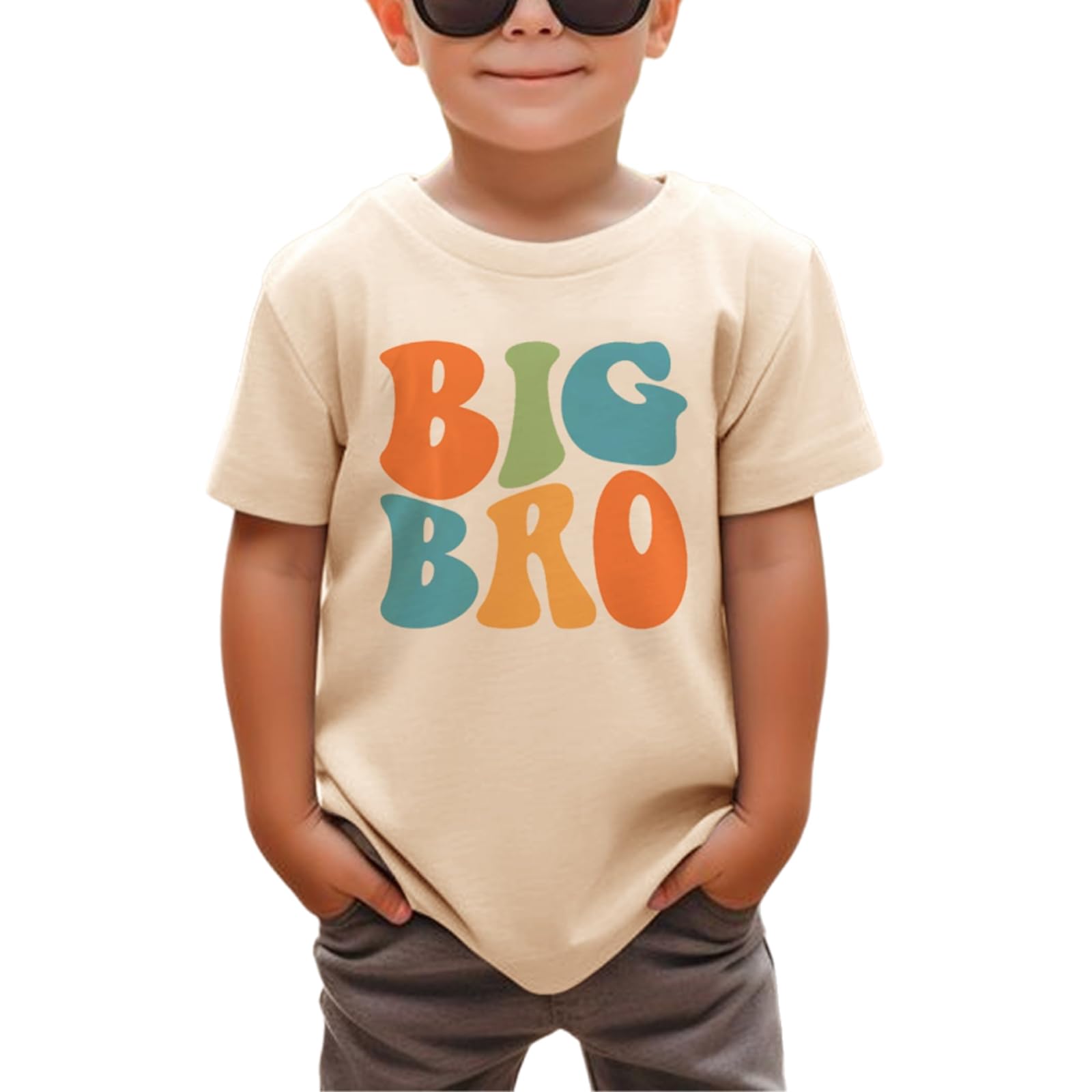SANIXJOOToddler Big Bro T-Shirt Promoted to Big Brother Crewneck Tee Baby Boys Sibling Reveal Announcement Tops Outfit