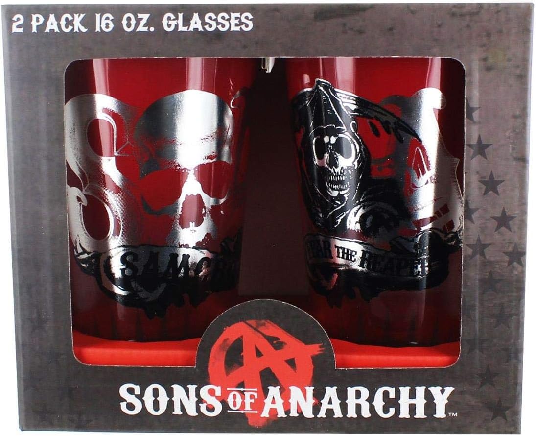 Sons of Anarchy SAMCRO 16oz Pint Glasses, Set of 2