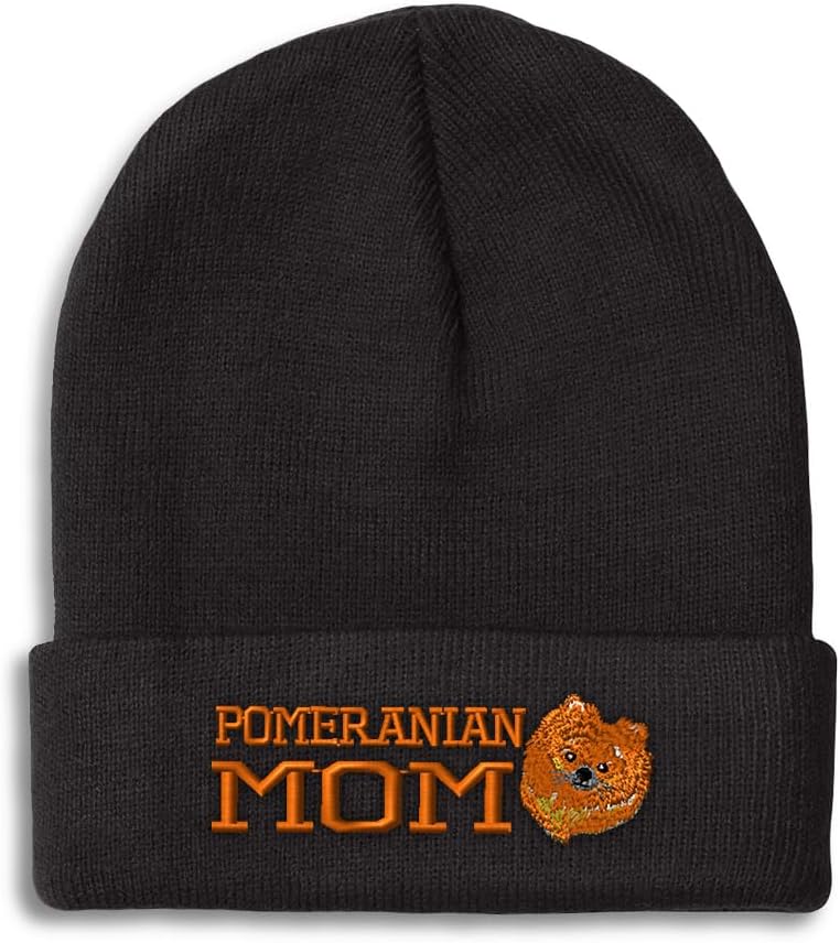 Beanies for Men Pomeranian Dog Mom German Toy Spitz Skull Cap Winter Hats Women Acrylic One Size