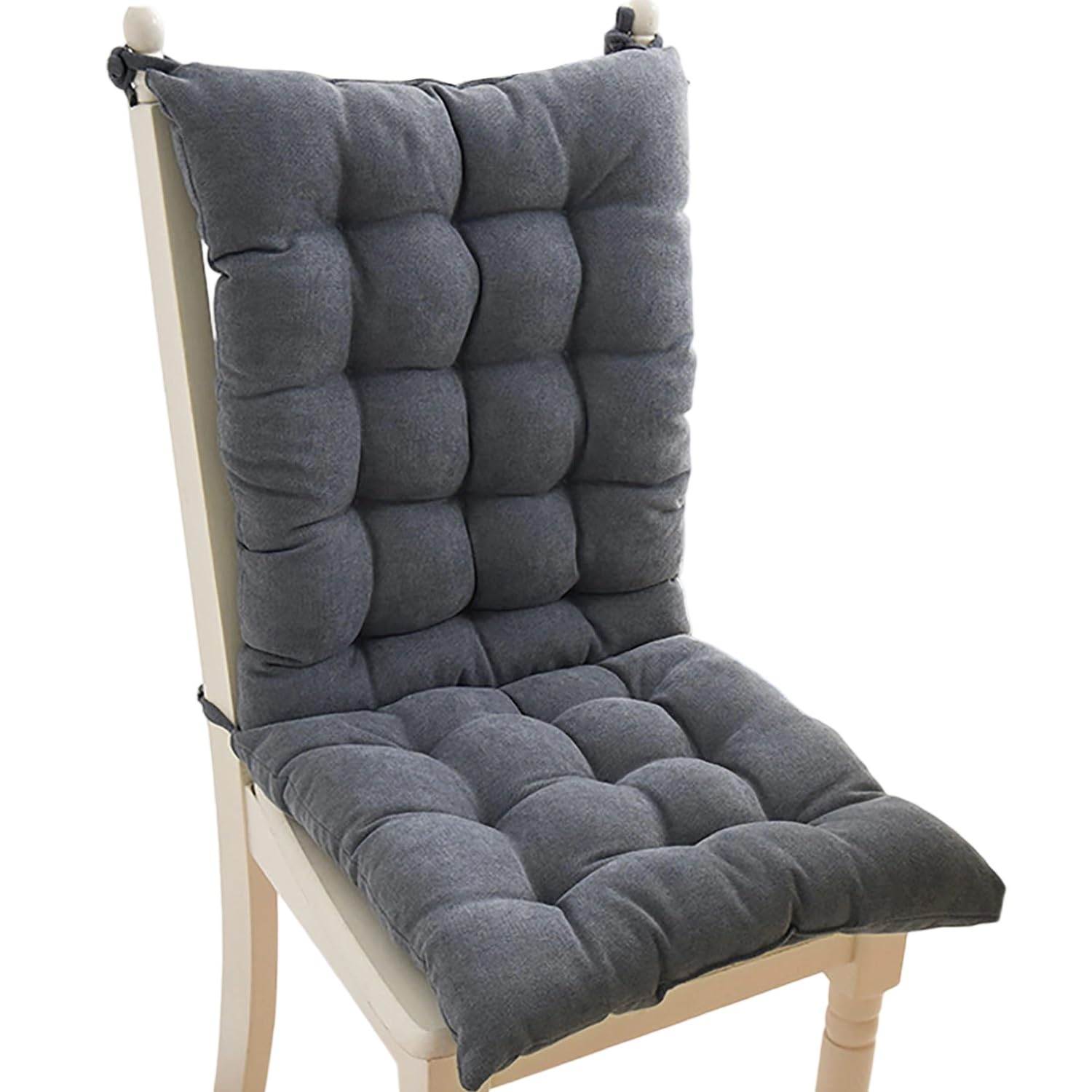 seokor High Back Chair Cushions for Dining Chair，Soft Comfort with Backrest Chair Pads, with Ties Non Slip Kitchen Seat Cushion, for Outdoor, Indoor,Dining,Office, Garden(A3)