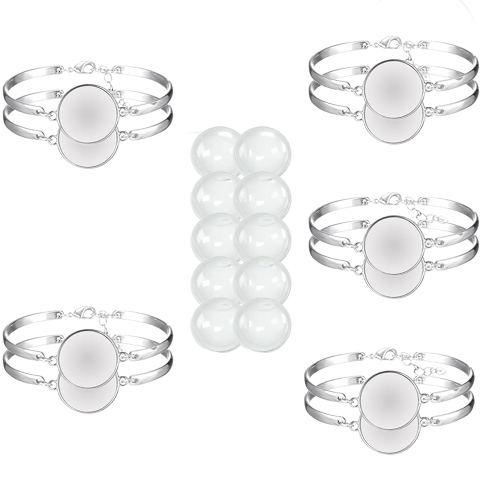 Kit Braccialetti Fai Da Te - 10 Base 20mm Con Cabochon In Vetro - Regolabili, Per Personalizzare Con Foto O Disegni - Foto 14