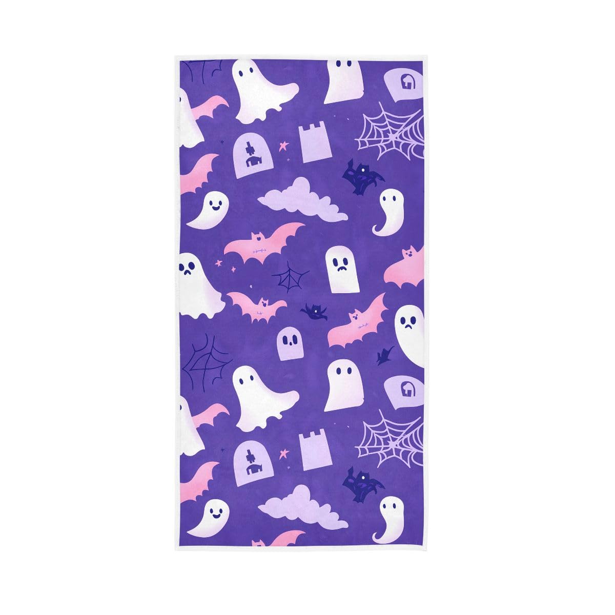 HUYGD Halloween Purple Hand Towels, 15 x 30 Inches, Soft Highly Absorbent Towels for Bathroom Gym Shower