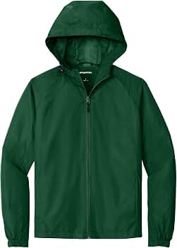 SPORT-TEK Unisex Hooded Raglan Jacket | Lightweight Rain Jacket