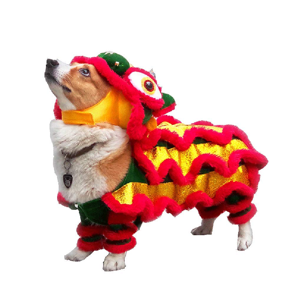 DERAYEE ペット服 犬 レッド Mサイズ お正月 龍 中国 Amazon | PP&DD 犬の服 お正月 ペットパラダイス 中華風 新年祝賀