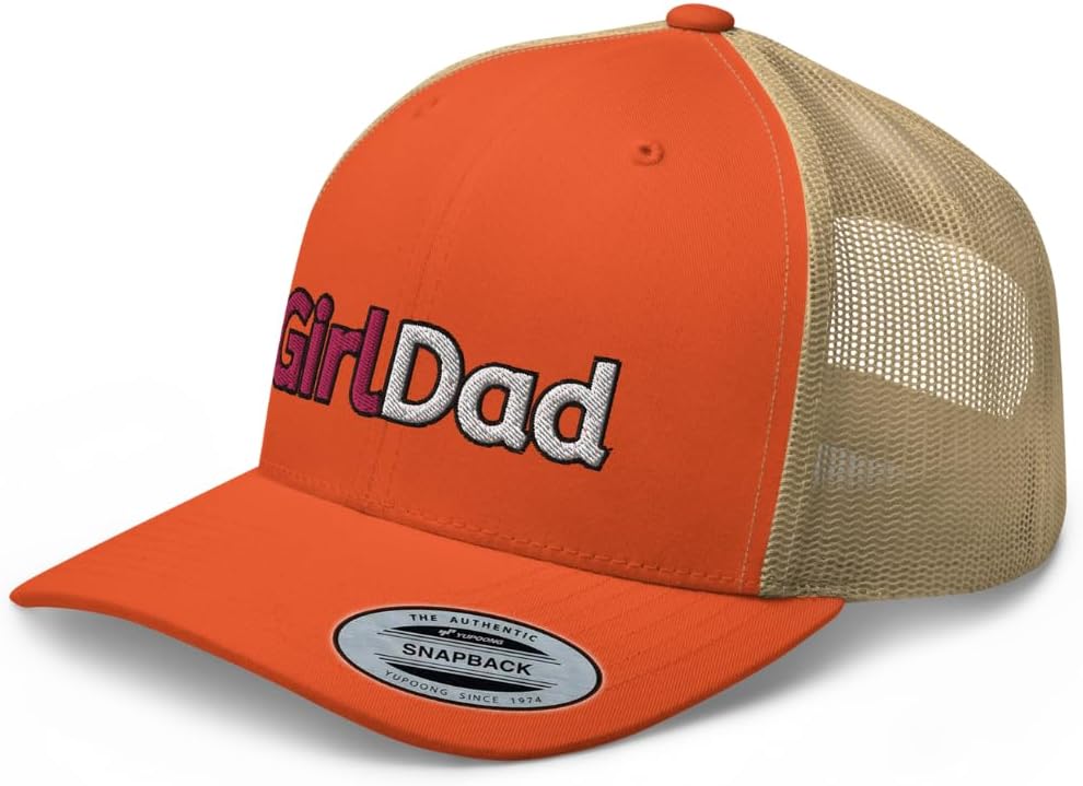 NG Pink Girl Dad Curved Bill Trucker Hat Mid Crown Adjustable Father Gift Daughter Dad Cap