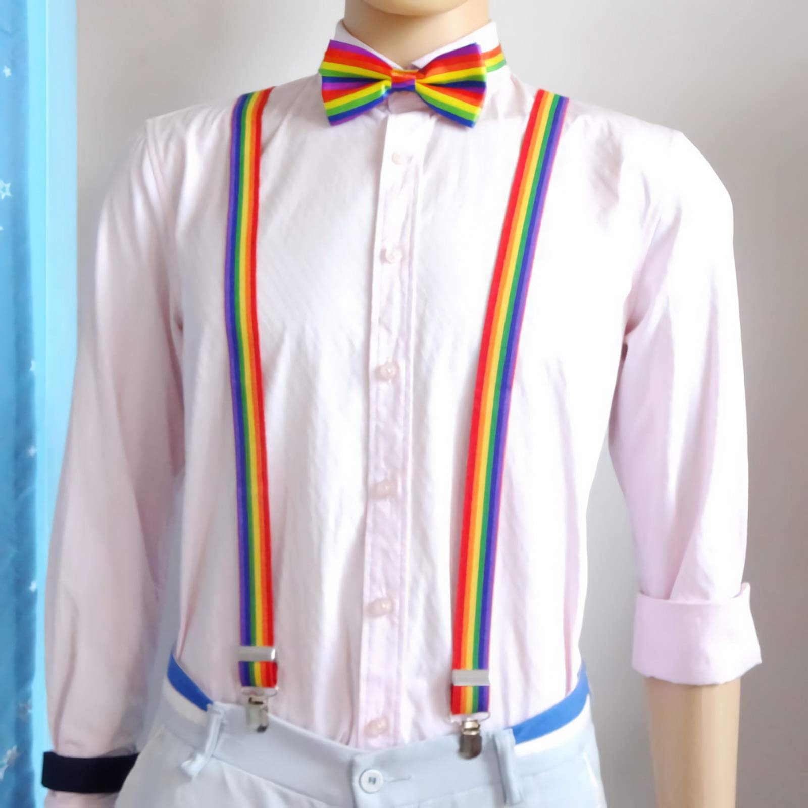 Tirantes elásticos anchos ajustables en forma de Y con 3 clips fuertes, para mujer, niños y niñas.