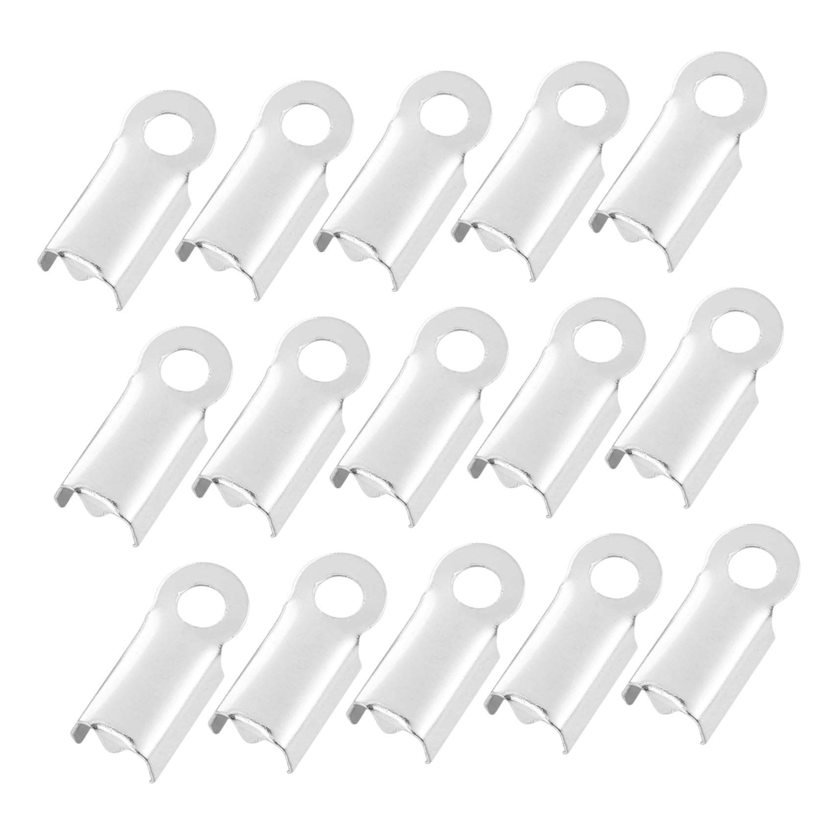 TEHAUX DIY Jewelry Making 500pcs Stainless Steel Ribbon Clamp Cord Locks Bracelet Crimp Necklaces Clamp
