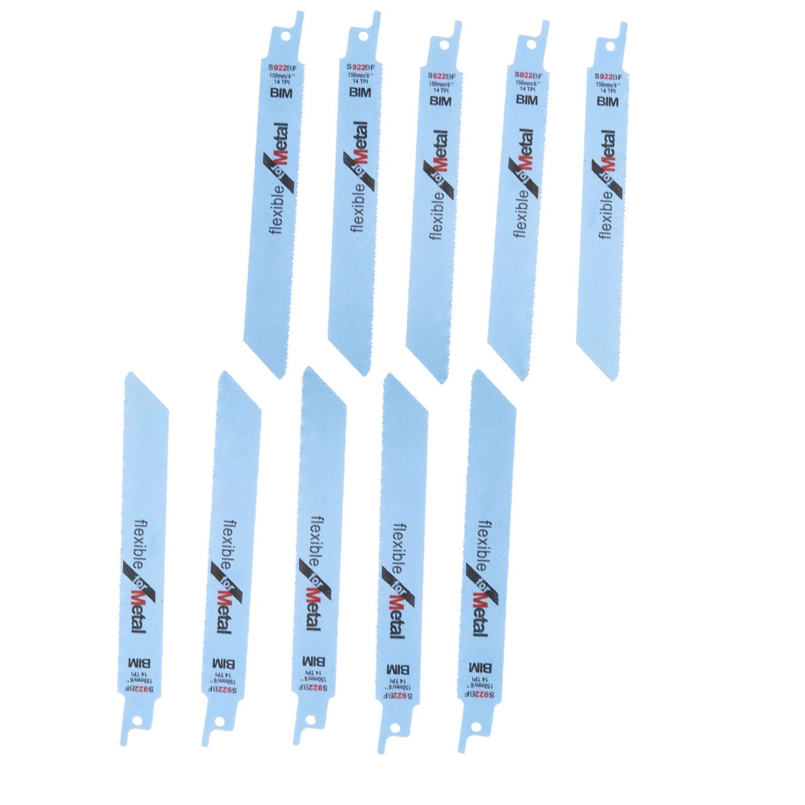 10 Lames De Scie Sabre S922BF BIM 150 Mm – Coupe Rapide Et Flexible Métal Pour Bosch, Makita, DeWalt Et Plus !