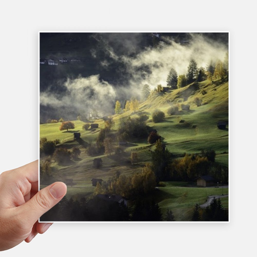 Stickers paysage de forêt pour masquer les rayures de valise et PC portable 4Pcs