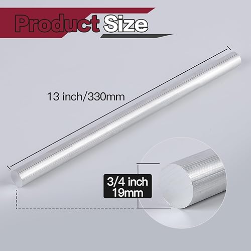 Miniatura 2 de 4 barras redondas de aluminio de 34 pulgadas de diámetro, barra redonda de aluminio 6061 larga de 13 pulgadas, extruido sólido T6511, 0.75 pulgadas