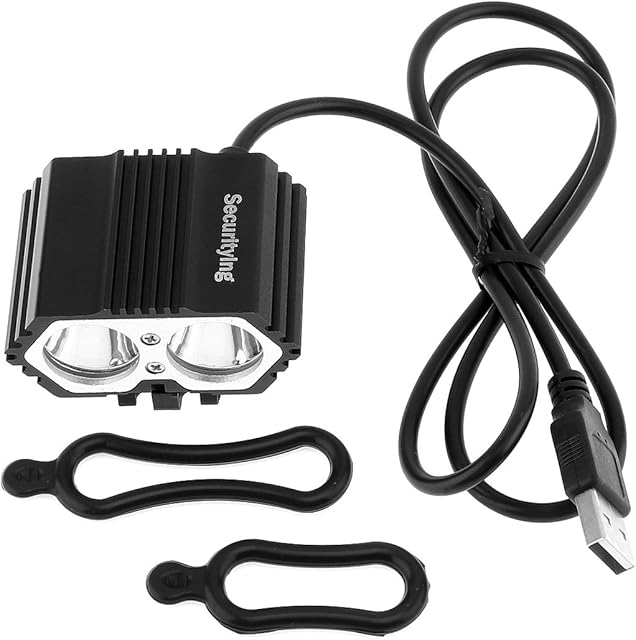 SecurityIng USB Powered Bicycle Light, LED Headlamp Waterproof 700 Lumens 4 Modes Cycling Front Lamp Bike Headlight for Mountain Road, Kids and City Bicycle - No Internal Battery
