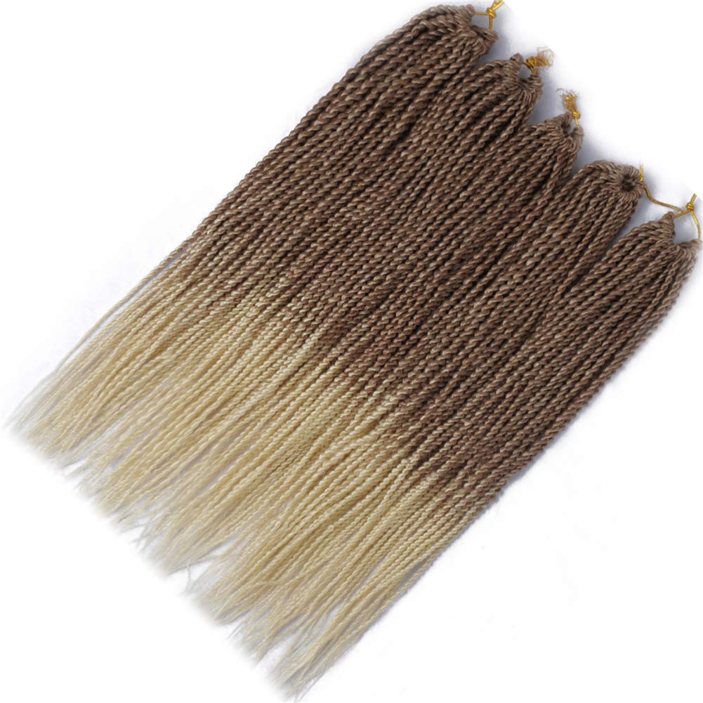 6Packs 14" 18" 24" Senegalese Twist Crochet Hair Braids Small Havana Mambo Twist Crochet Braiding Hair 2S Senegalese Twists Hairstyles For Black Women 30strands/pack 24 colors (24 inches, T27/613)
