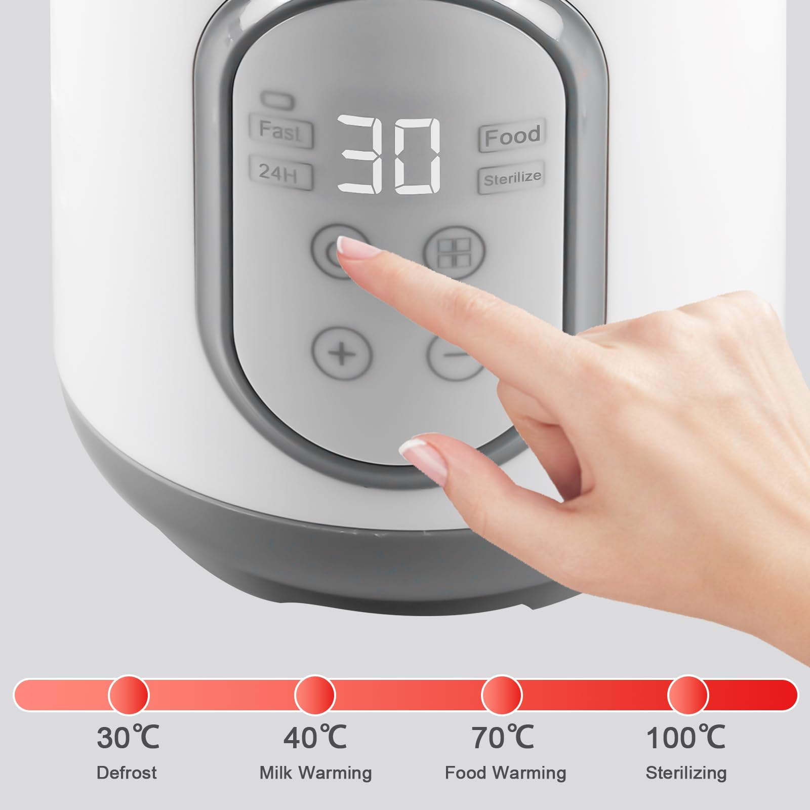 Flaschenwärmer Baby, Elektrischer Fläschchenwärmer für Flaschen Babynahrung Sterilisator, Babyflaschen Wärmer Genaue Temperaturkontrolle Milchwärmer mit Auftauen Sterilisieren Warmhalten