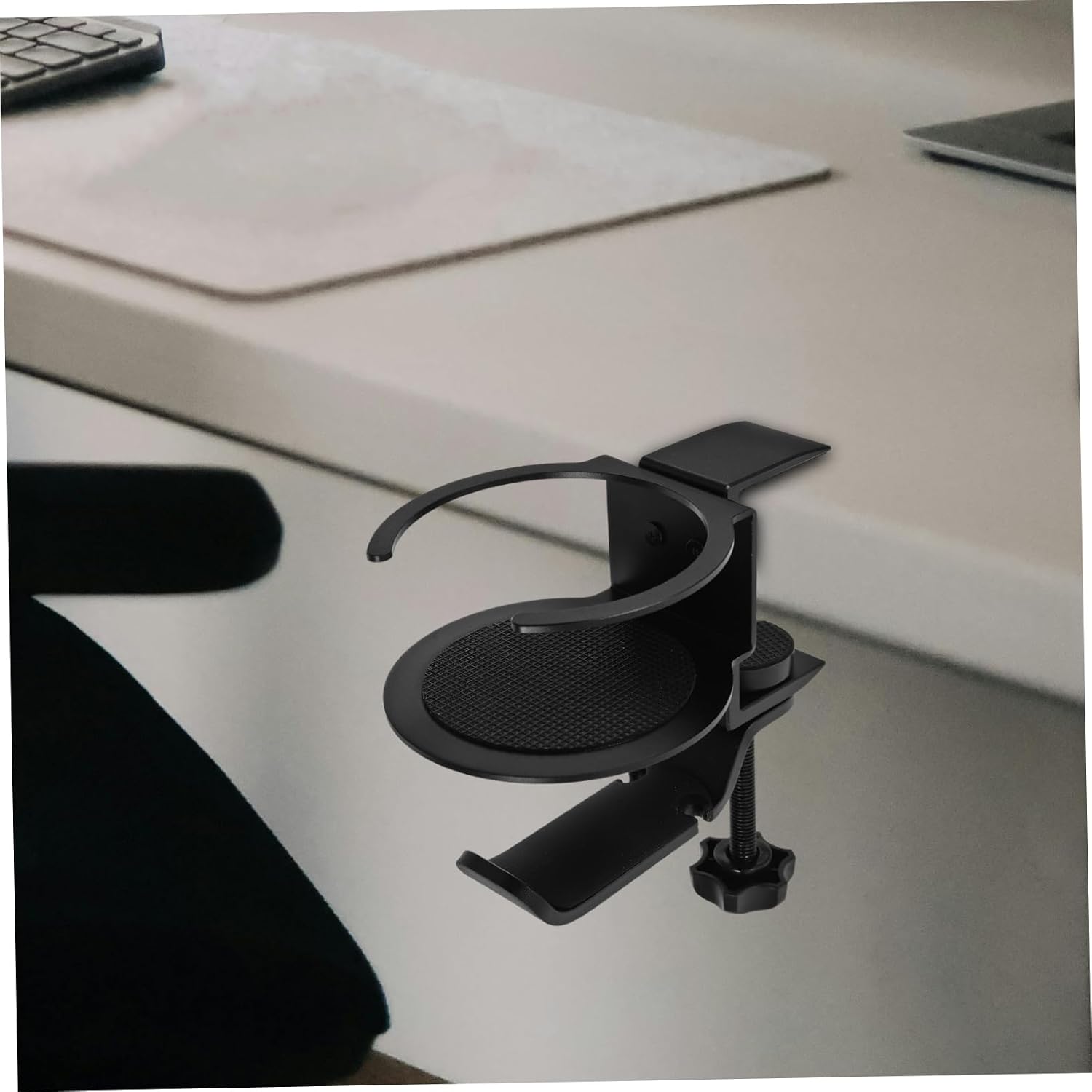 Rotating Desk Cup Holder Clamp Headphone Stand for Desk Easy Install Strong Material Cup Holder