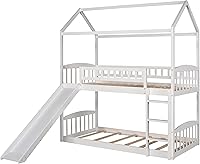 Vista 17 de Marco de litera con tobogán, no necesita somier, gris, individual sobre individual