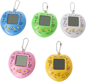Retro Handheld Game Machine Random Color Electronic Digital Pets Keychain Interactive Toy for Boys Girls Game Consoles for Adults
