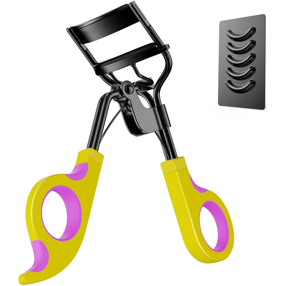 Kaasage Eyelash Curler with Pads, Lash Curler with 5 Extra Silicone Replacement Pads, Achieve Perfect Curls in 5 Seconds