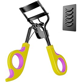 Kaasage Eyelash Curler with Pads, Lash Curler with 5 Extra Silicone Replacement Pads, Achieve Perfect Curls in 5 Seconds