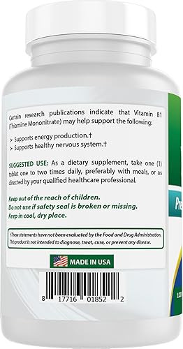 Miniatura 7 de Best Naturals Vitamina B1 como mononitrato de tiamina 500 mg 120 tabletas (120 unidades (paquete de 1))
